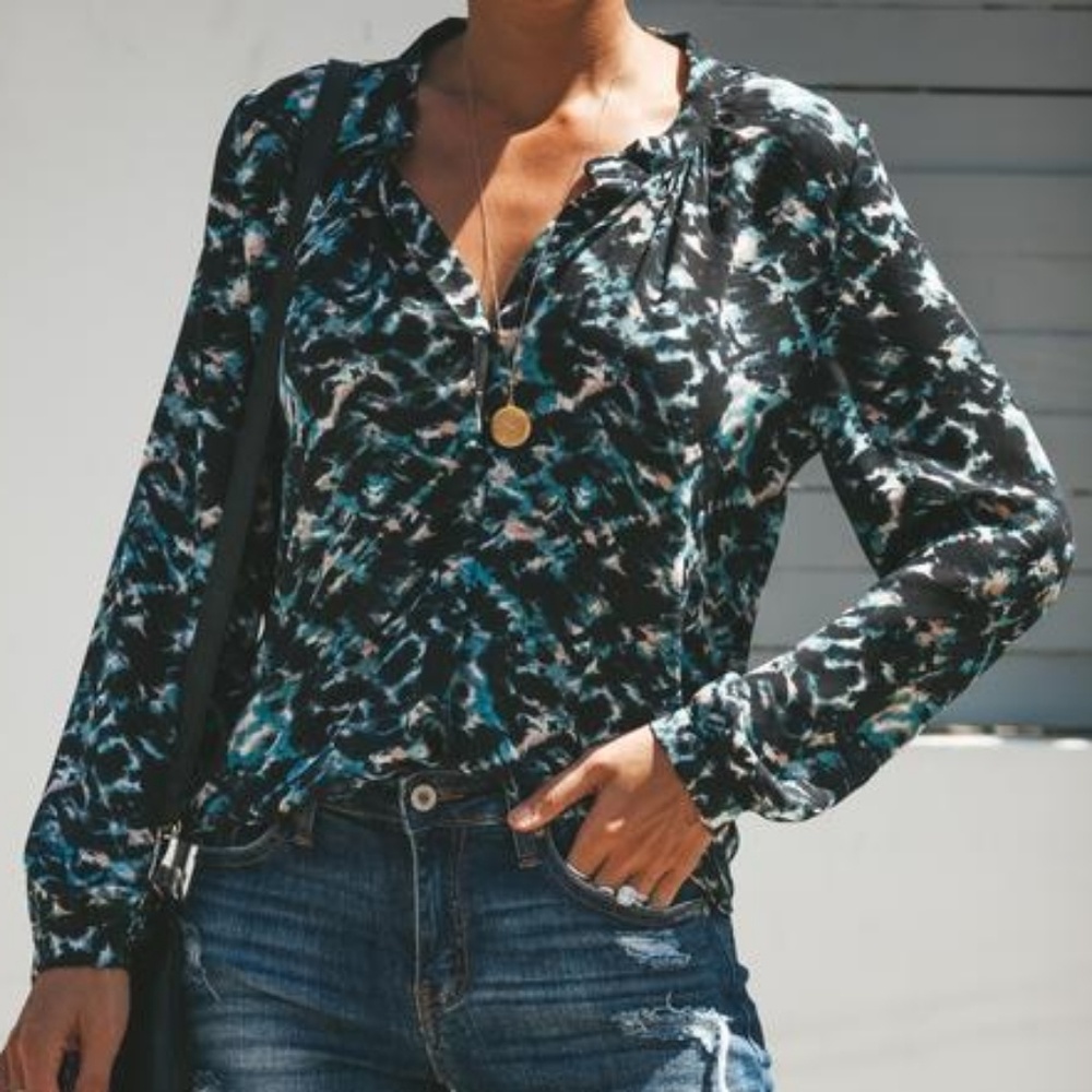 Ocean Wave Blouse Chiffon Silky